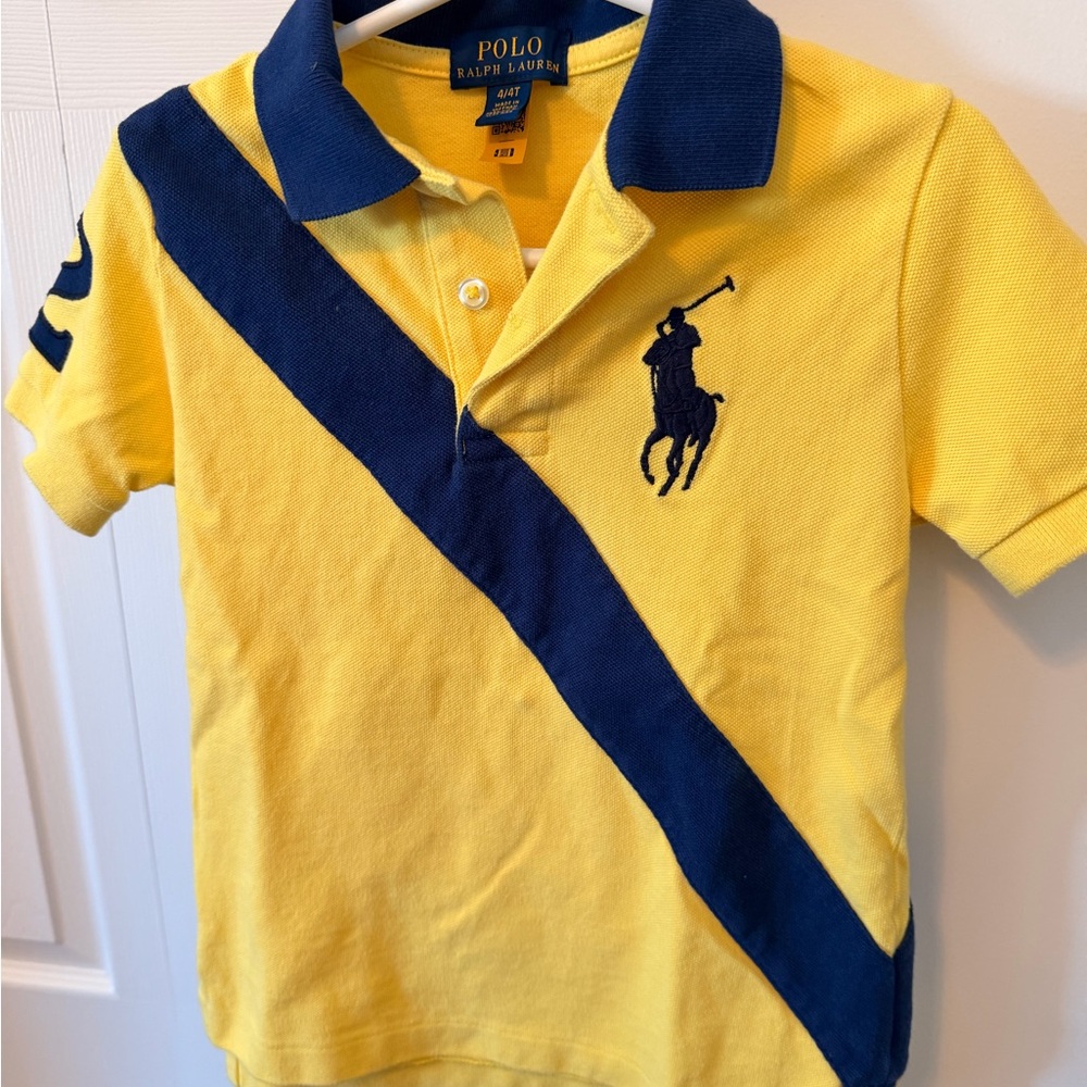Polo by Ralph Lauren Kids Polo Shirt in Yellow and Navy